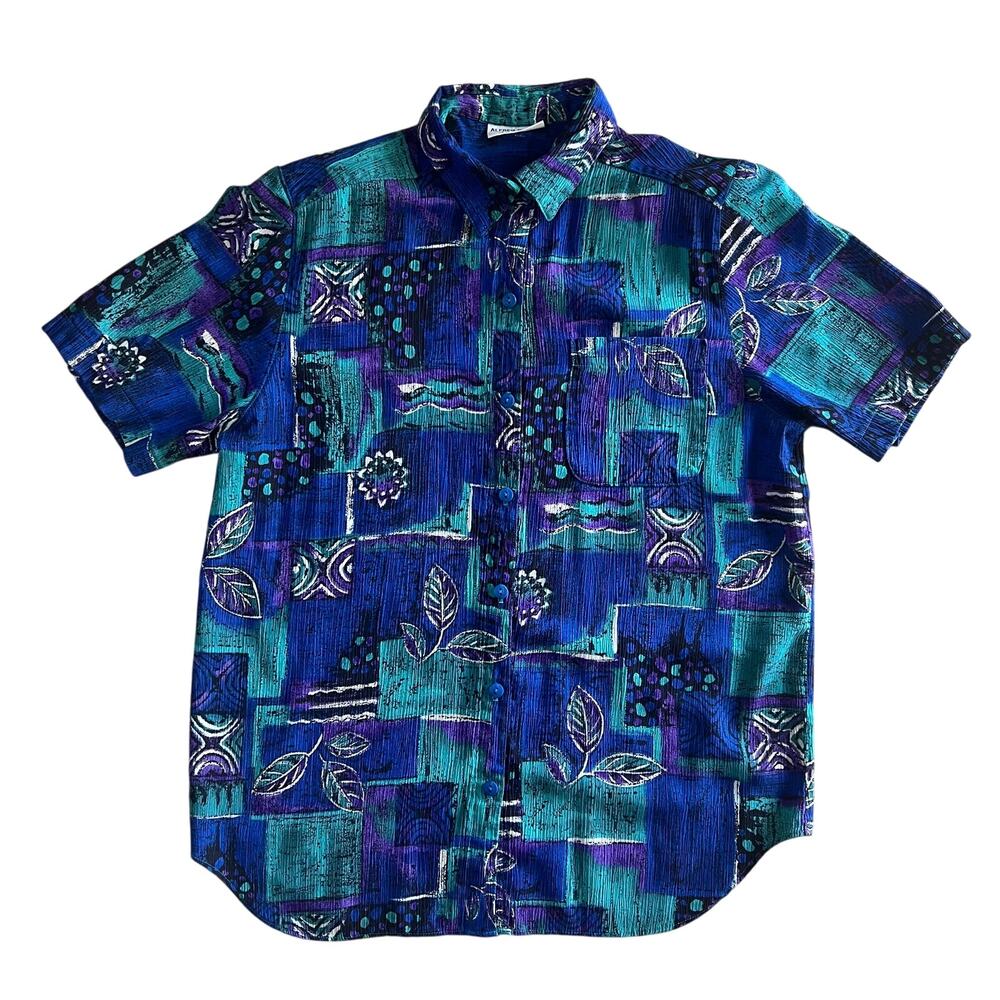 Alfred Dunner Vintage Women’s Shirt Size 12 – Short Sleeve Button Up Multicolor